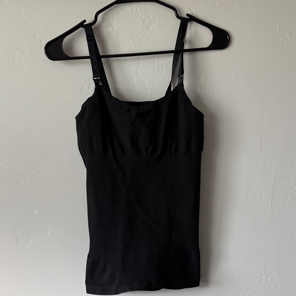 Postpartum Black Nursing Shape-wear Cami with Adjustable Straps